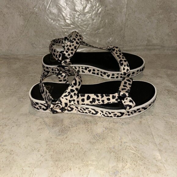 Gianni Bini Animal Print Boho Strappy Ankle Strap Platform Sandals Size 9 - Picture 2 of 7